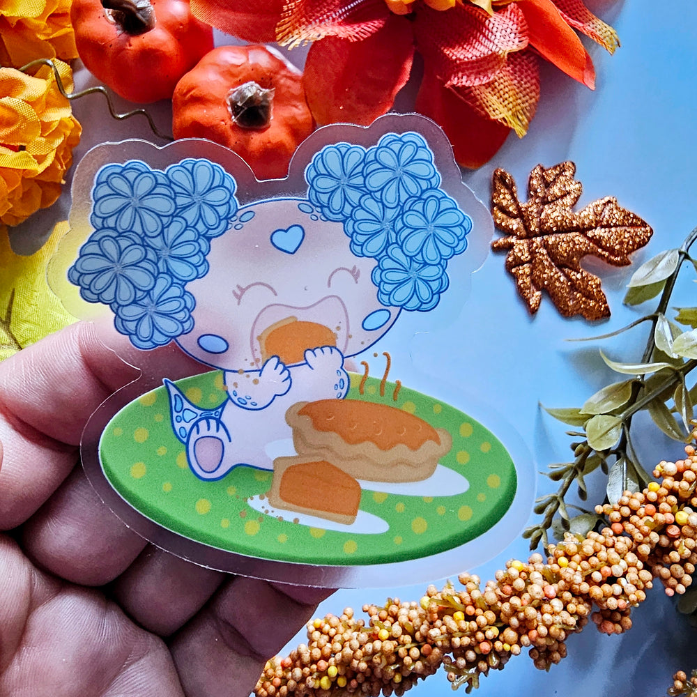 Blue eating pumpkin kawaii Sticker