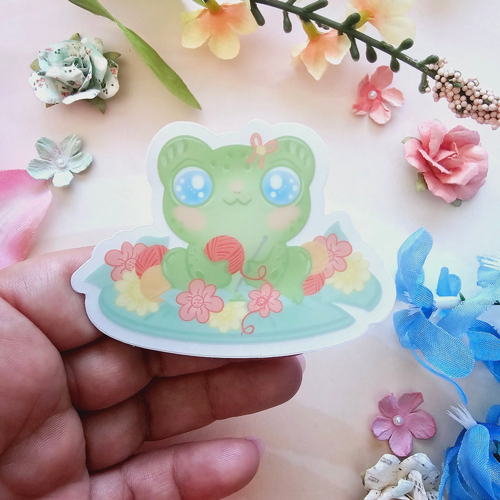 
                      
                        Crochet Froggy Clear Sticker
                      
                    