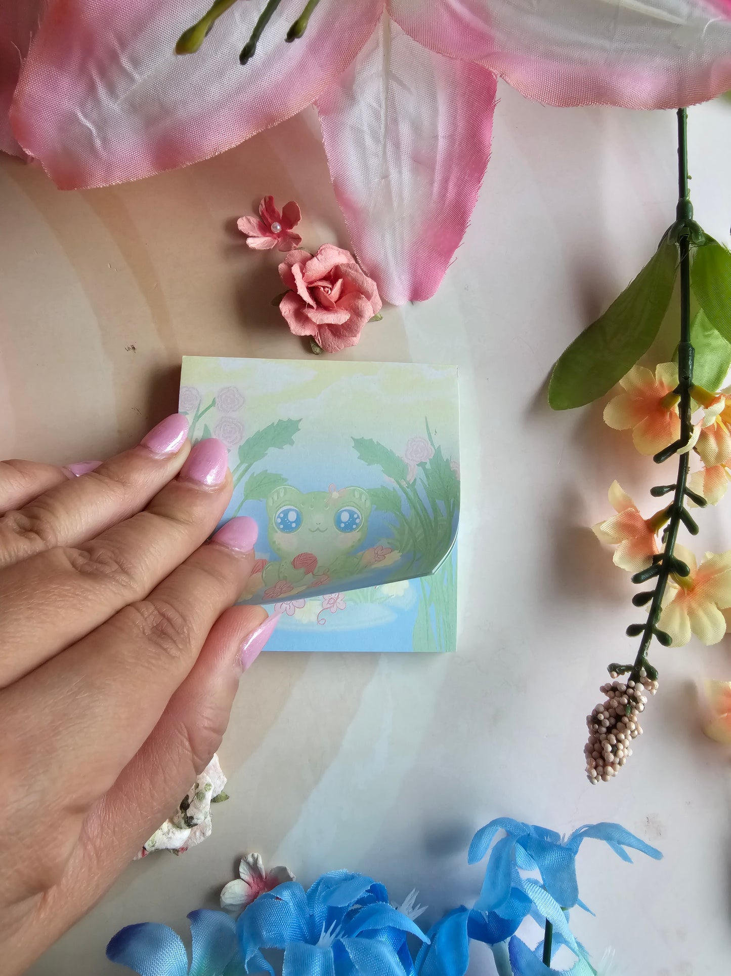 ENCHANTED FROG POND STICKY NOTE