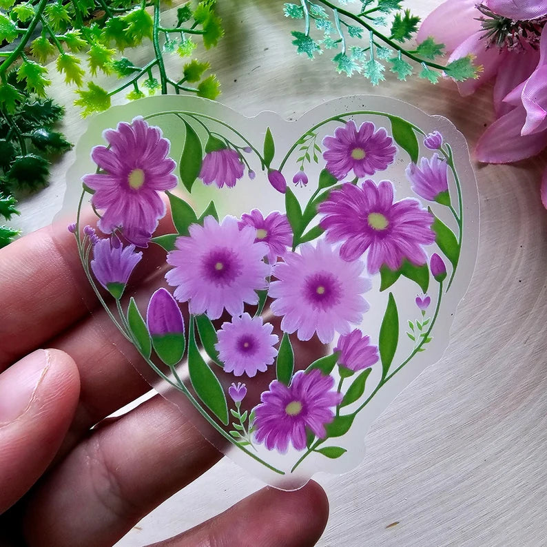 
                      
                        Purple Heart floral sticker
                      
                    