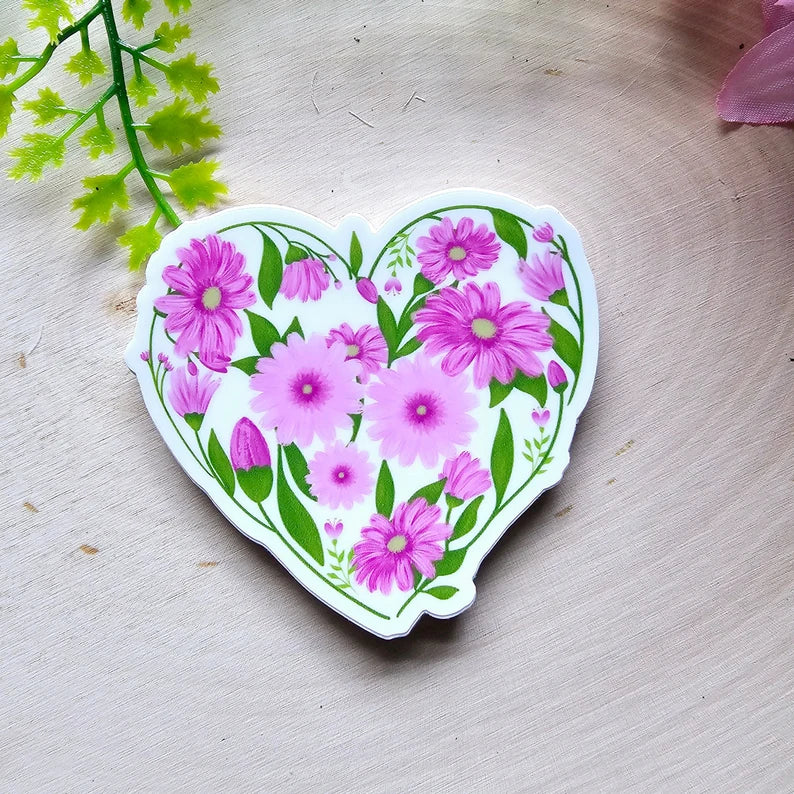 
                      
                        Purple Heart floral sticker
                      
                    