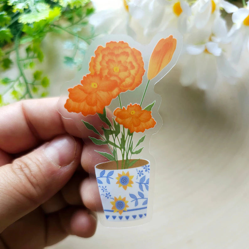 Marigold Floral Sticker