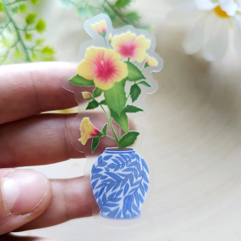 Tropical Hibiscus Floral Sticker