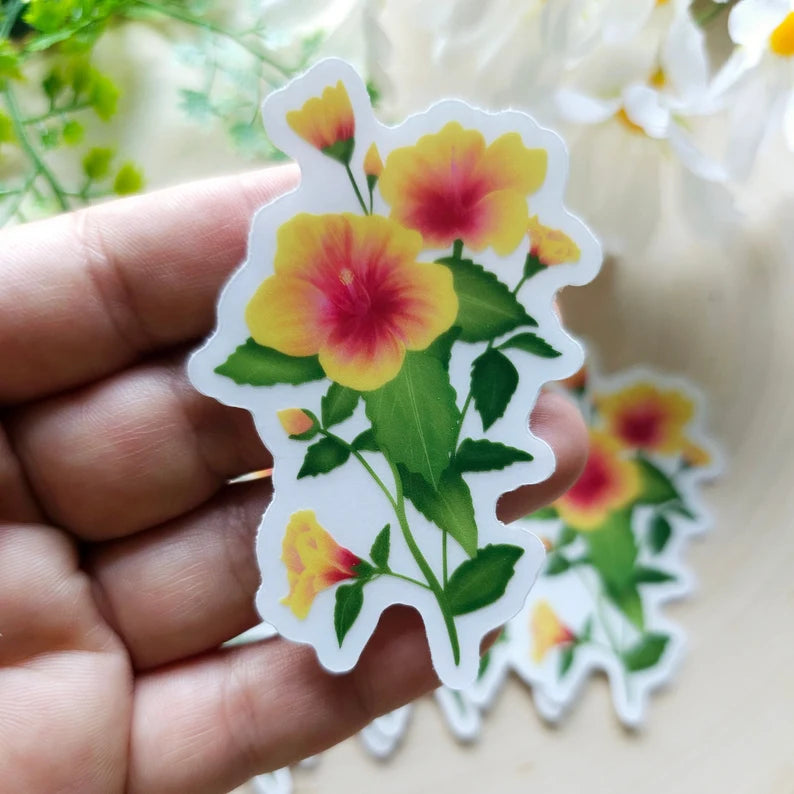 Hibiscus Floral Vinyl Sticker