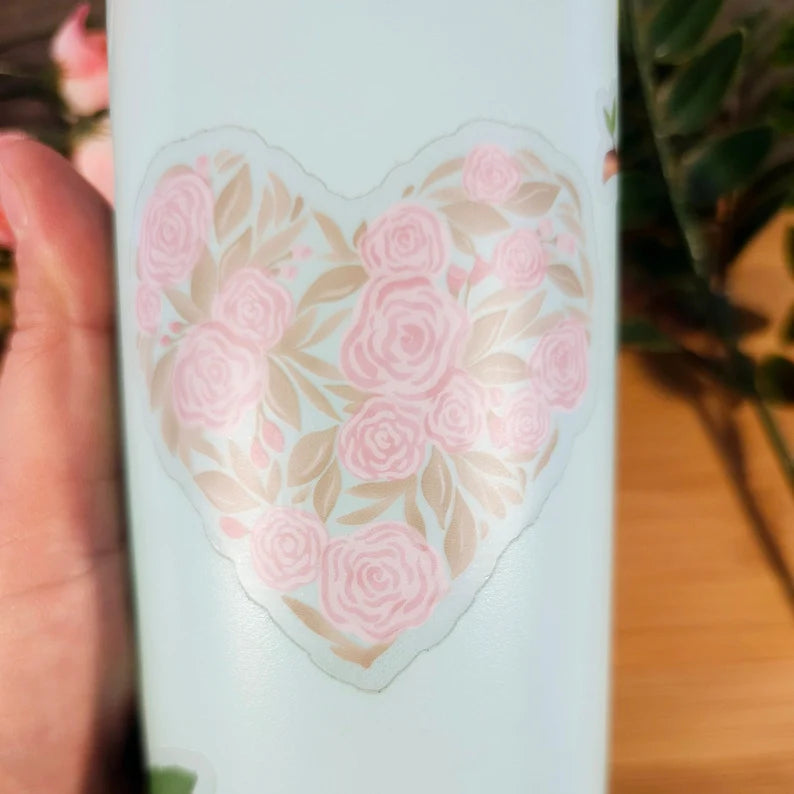 Rose Heart floral Sticker