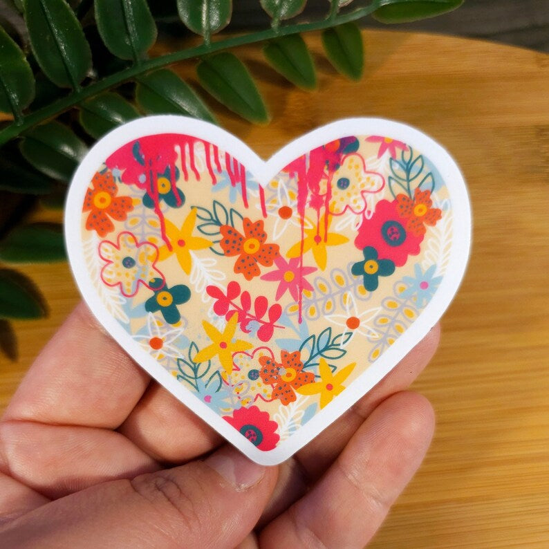 Pop art Heart floral stickers