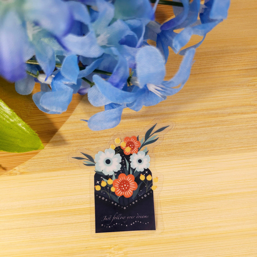 
                      
                        Blue flower sticker envelope
                      
                    